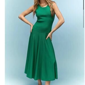 PLAN C Knit Fit And Flare Midi Dress XL